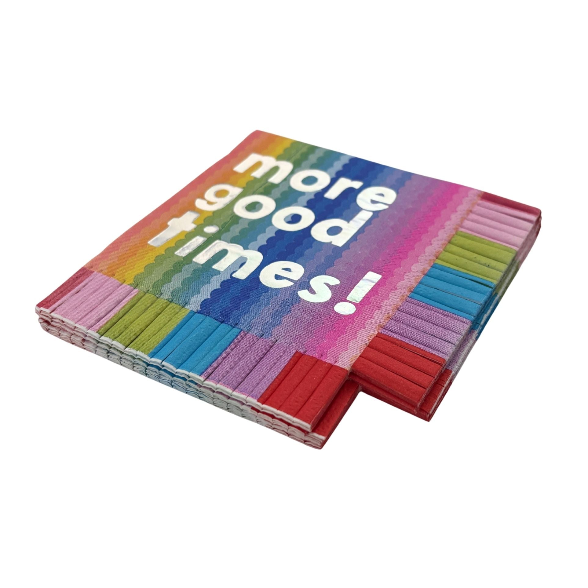 More Good Times Fringe Beverage Napkins | Party Cocktail Napkin | 5" Square