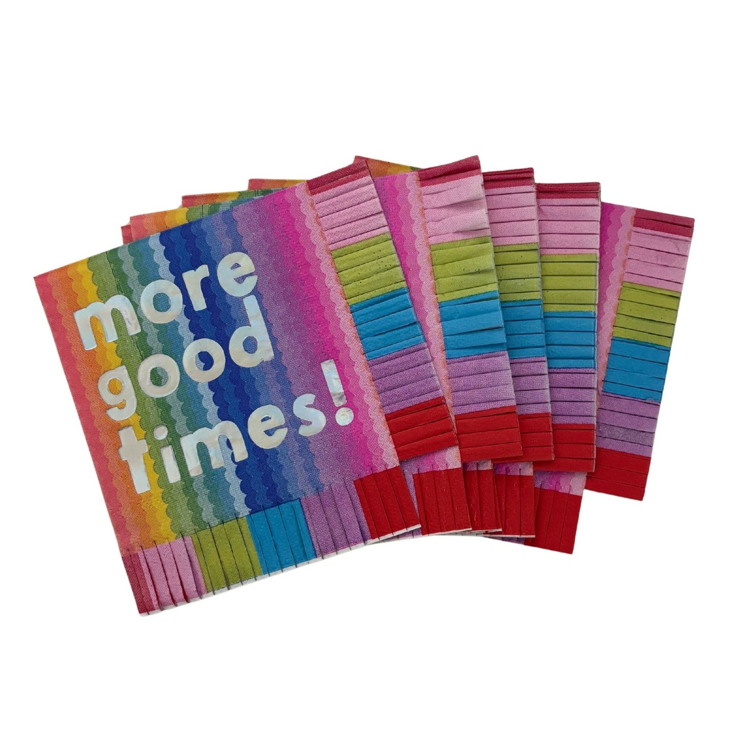 More Good Times Fringe Beverage Napkins | Party Cocktail Napkin | 5" Square