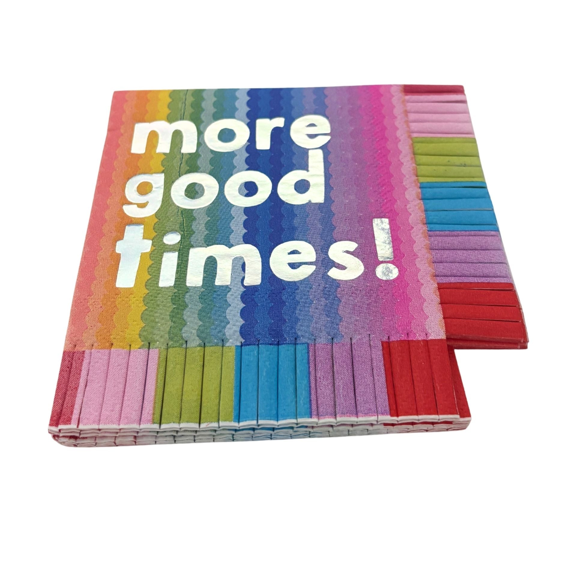 More Good Times Fringe Beverage Napkins | Party Cocktail Napkin | 5" Square