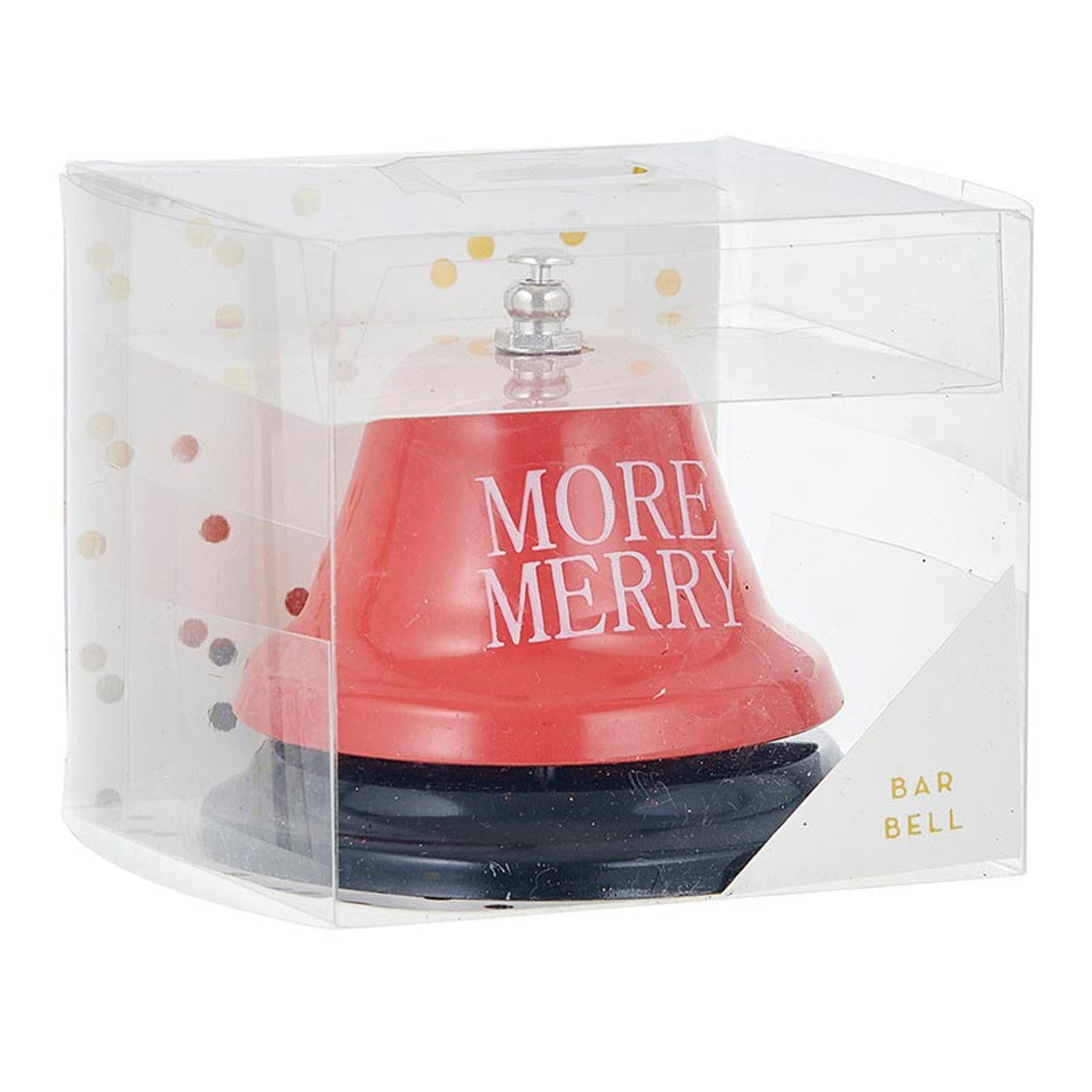 More Merry Holiday Bar Bell | Festive Christmas Metal Desk Bell for Parties & Gifting