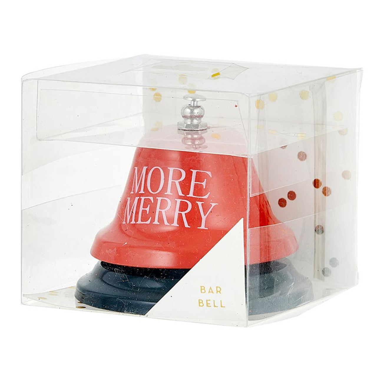 More Merry Holiday Bar Bell | Festive Christmas Metal Desk Bell for Parties & Gifting