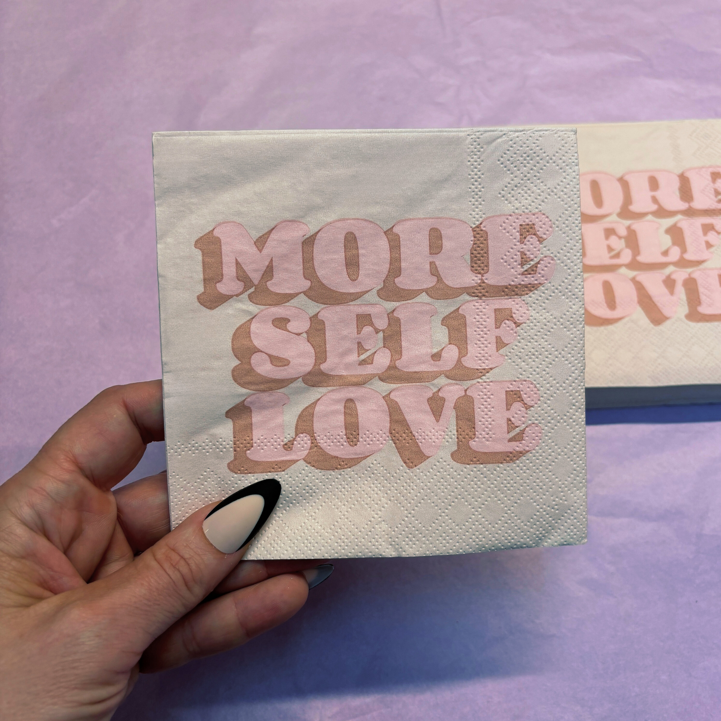 More Self Love Party/Beverage/Cocktail Napkins | 5" Square