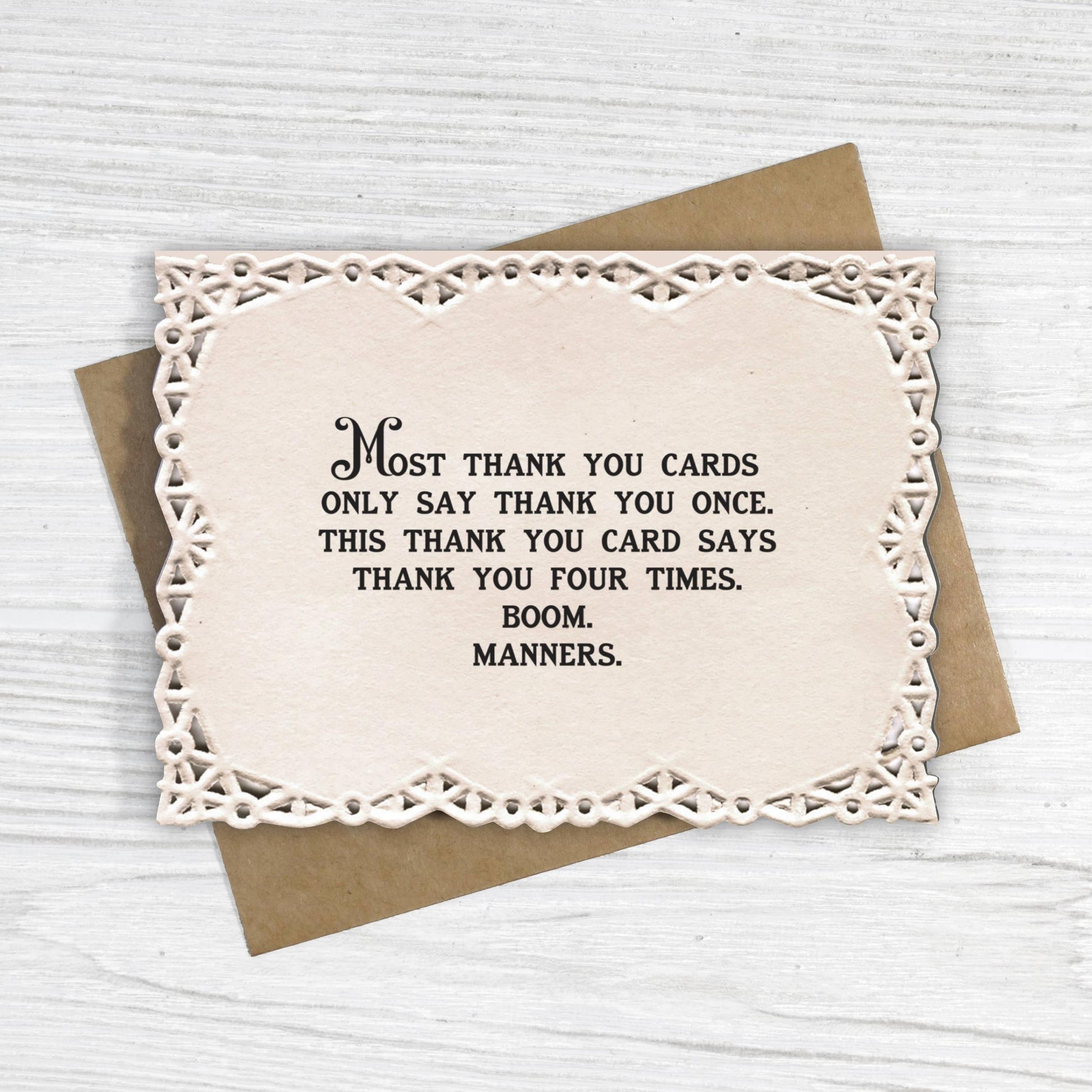 Most Thank You Cards Only Say Thank You Once Funny Vintage Greeting Card-Bad Betty Greeting Co.-The Bullish Store