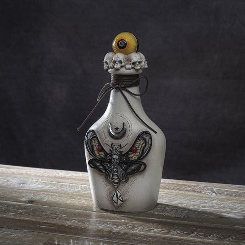 Moth Bottle with Led Light Eyeball | Spooky Goth Skulls