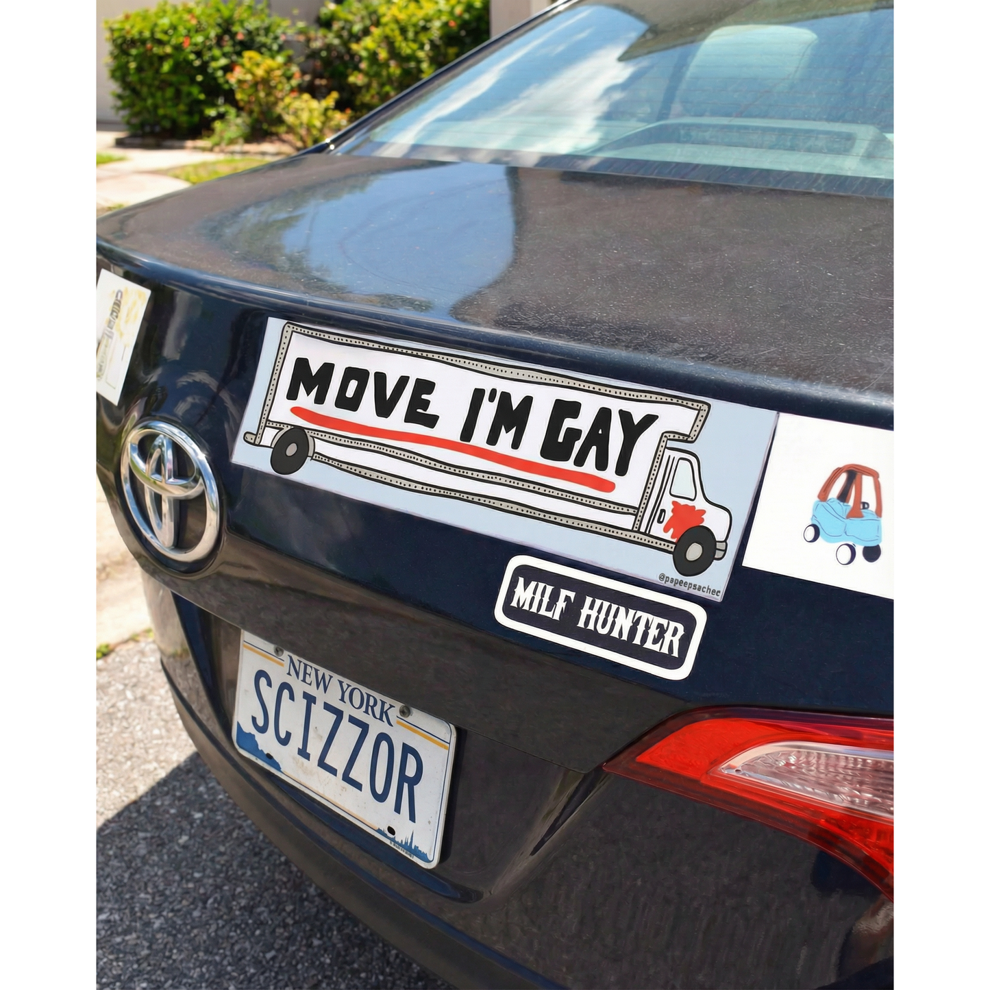 Move I’m Gay Bumper Sticker | Funny LGBTQ Pride Car Decal | 3'' x 11.5''