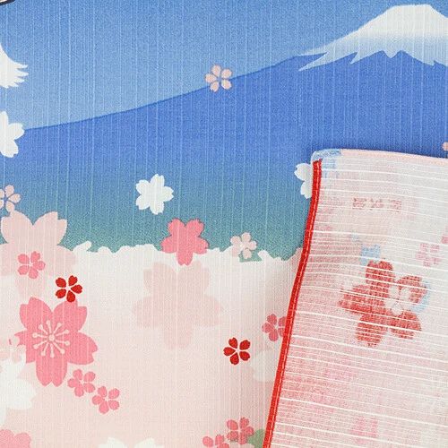 Mt.Fuji Cherry Blossoms Bento Wrapping Cloth | Japanese Fabric Wrapping Furoshiki | 19.68" x 19.68"