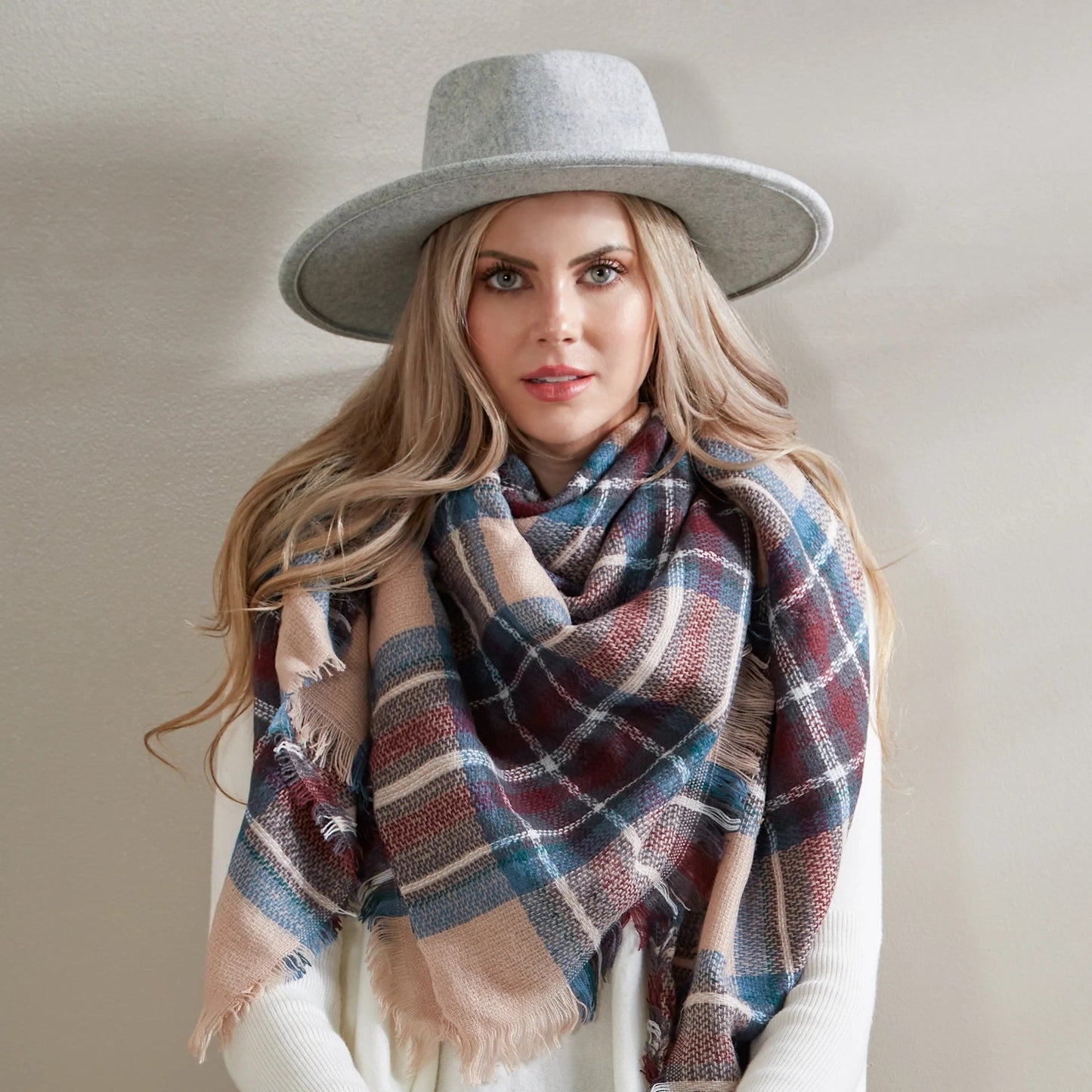 Mulberry Blanket Scarf | Fall Winter Shawl Wrap | 55" x 55"