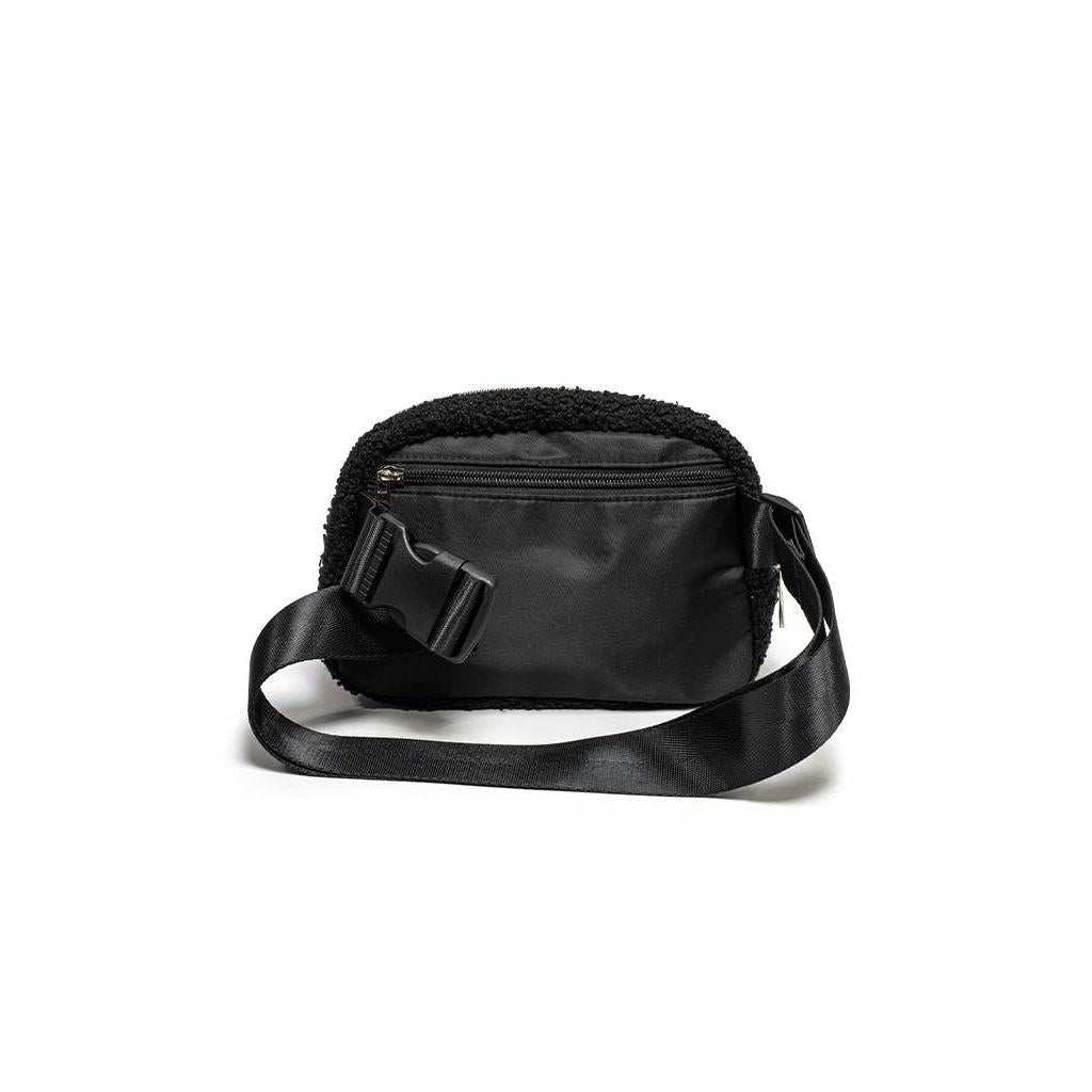 Multi-Colored Happy Faces Adjustable Belt Bag in Black | Stylish Crossbody Waist Bag