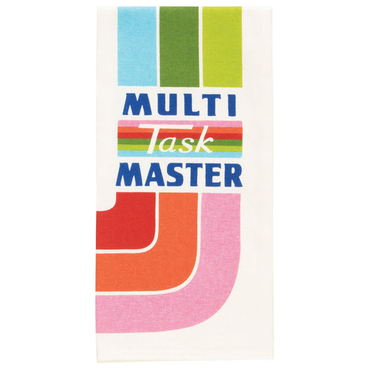 Multitask Master Funny Screen-Printed Dish Cloth Towel | Cotton Kitchen Tea Towel | 28" x 21"