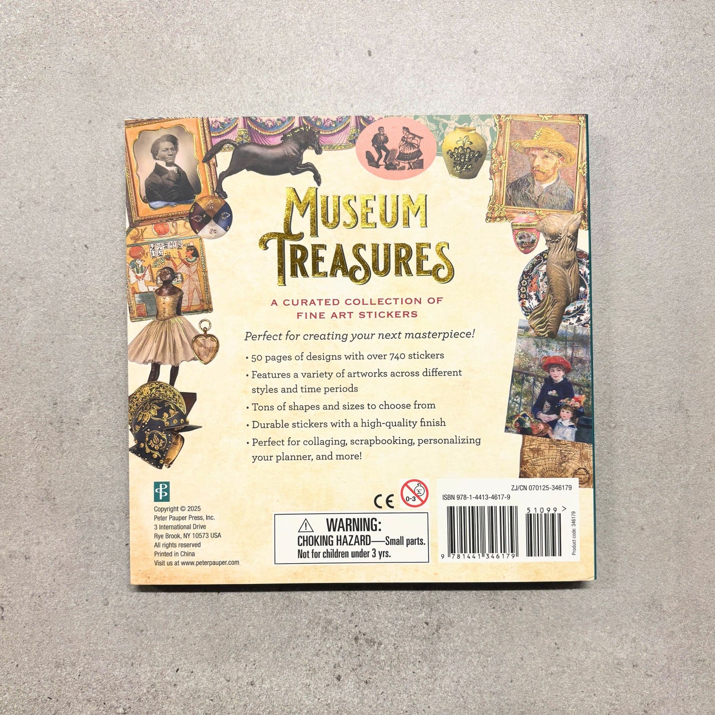 Museum Treasures Sticker Book | 740+ Fine Art Stickers on 50 Pages Featuring Masterpieces from Every Era