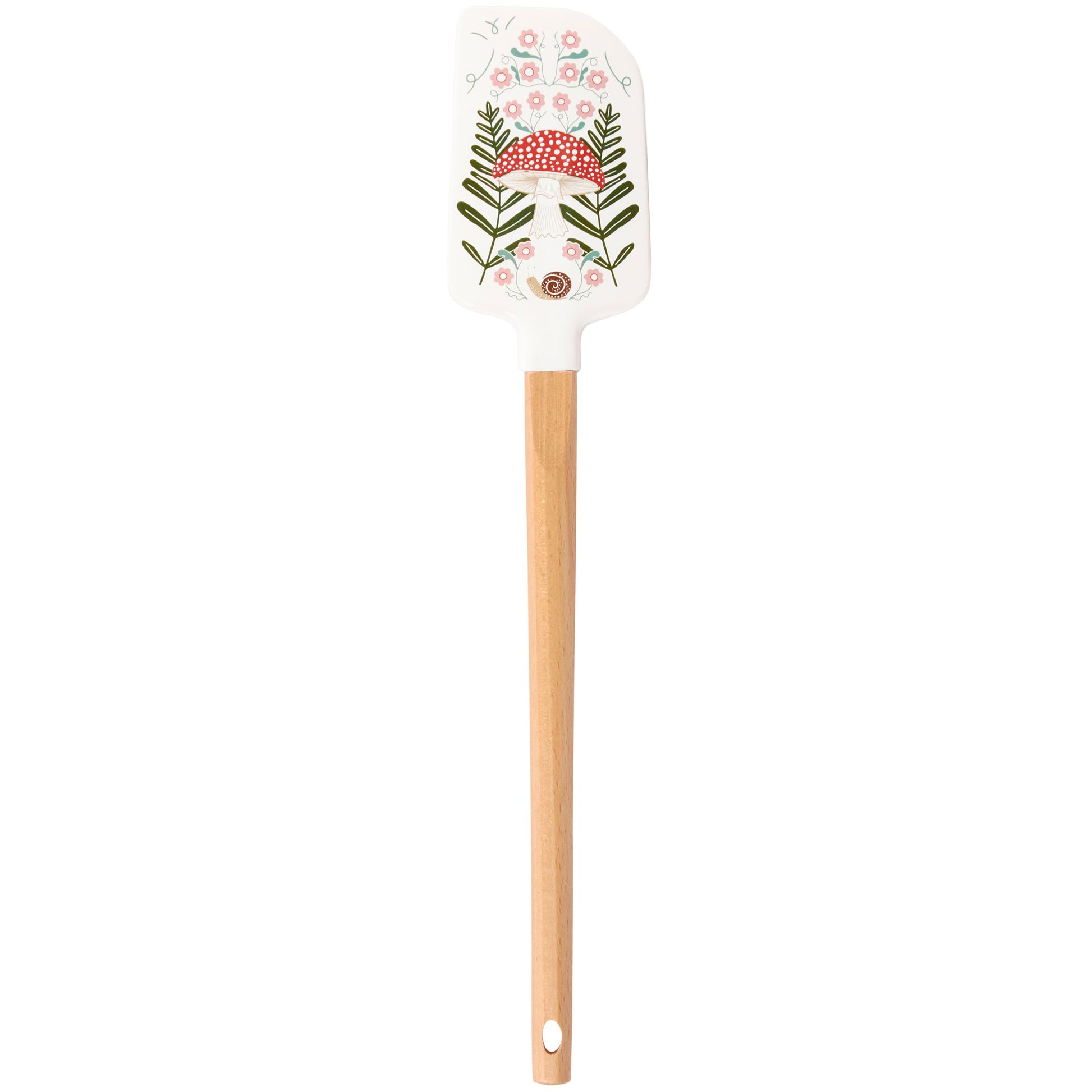 Silicone spatula with floral design on a white background