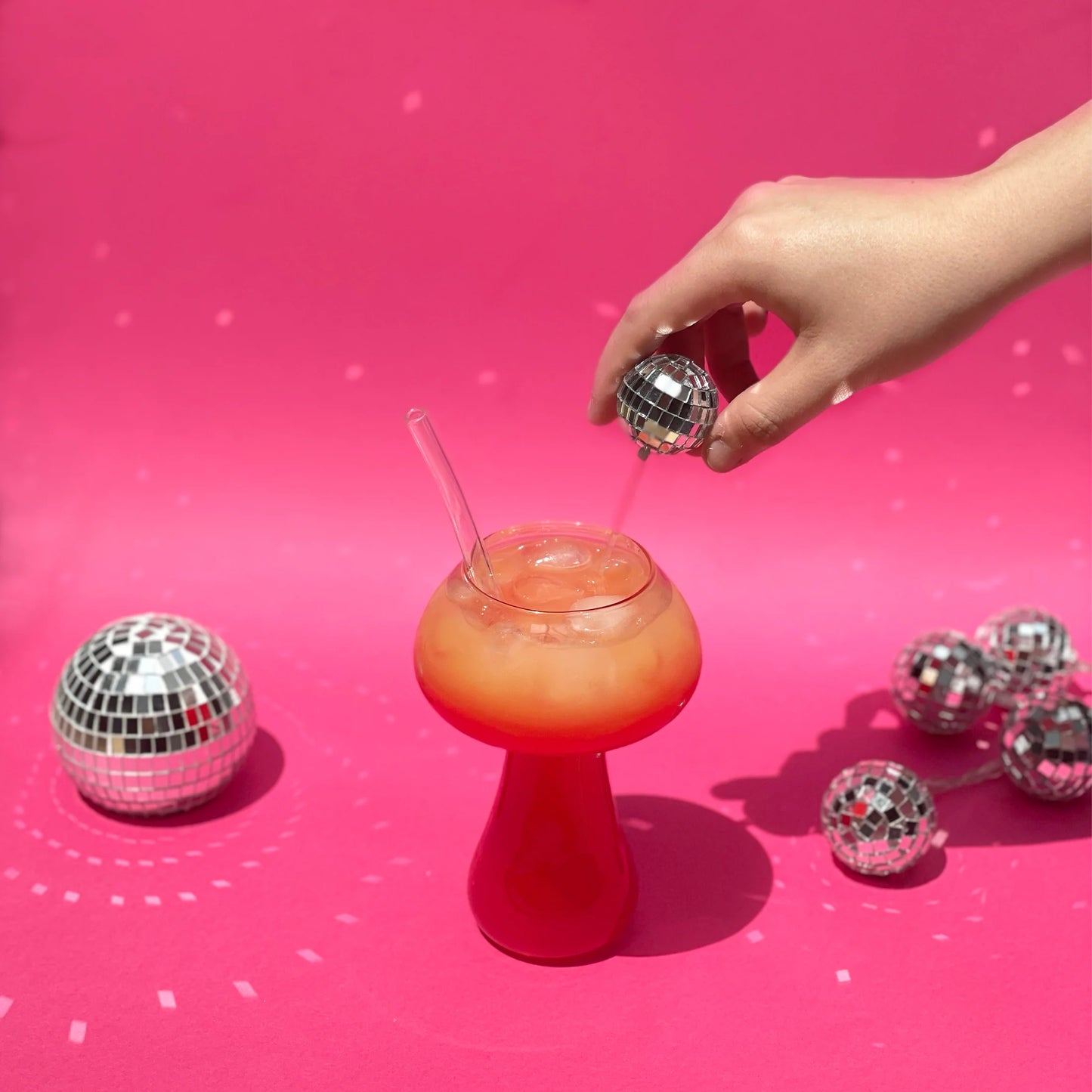 Mushroom Cocktail Glass | Retro Disco Glassware for Cocktails & Mocktails