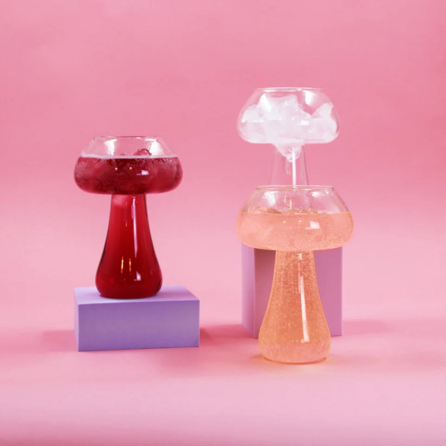 Mushroom Cocktail Glass | Retro Disco Glassware for Cocktails & Mocktails