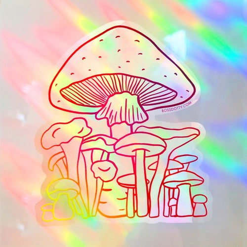 Mushroom Rainbow Sun Catcher | Window Decal Transforms Light Into a Rainbow
