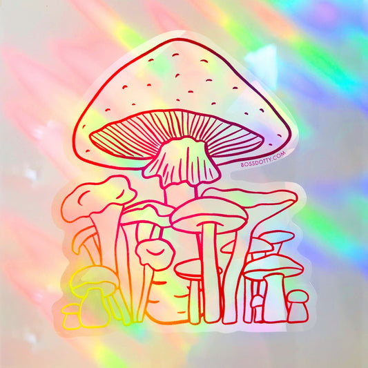 Mushroom Rainbow Sun Catcher | Window Decal Transforms Light Into a Rainbow