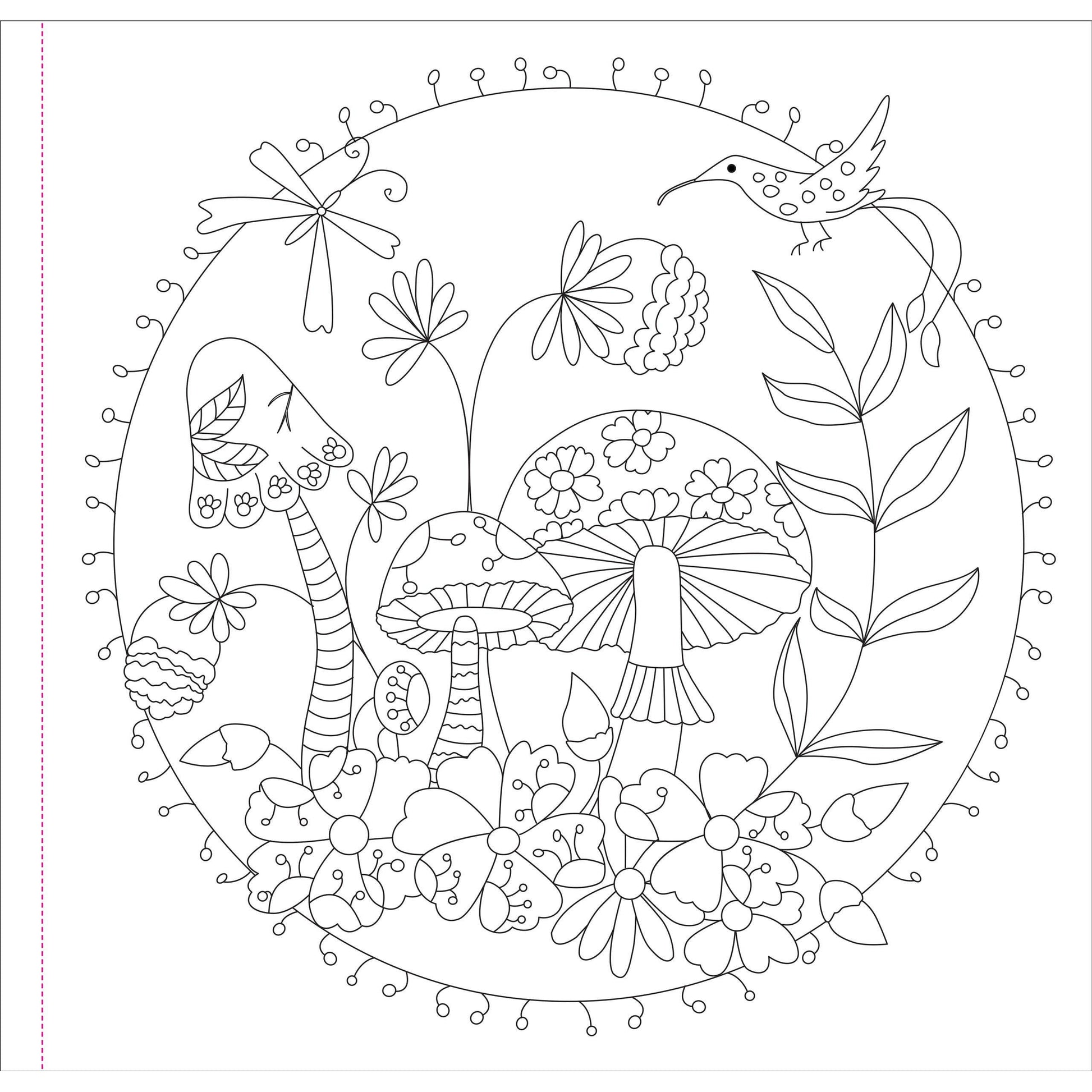 Mushrooms Adult Coloring Book | 31 Nature-inspired One-Sided Designs Thick Pages