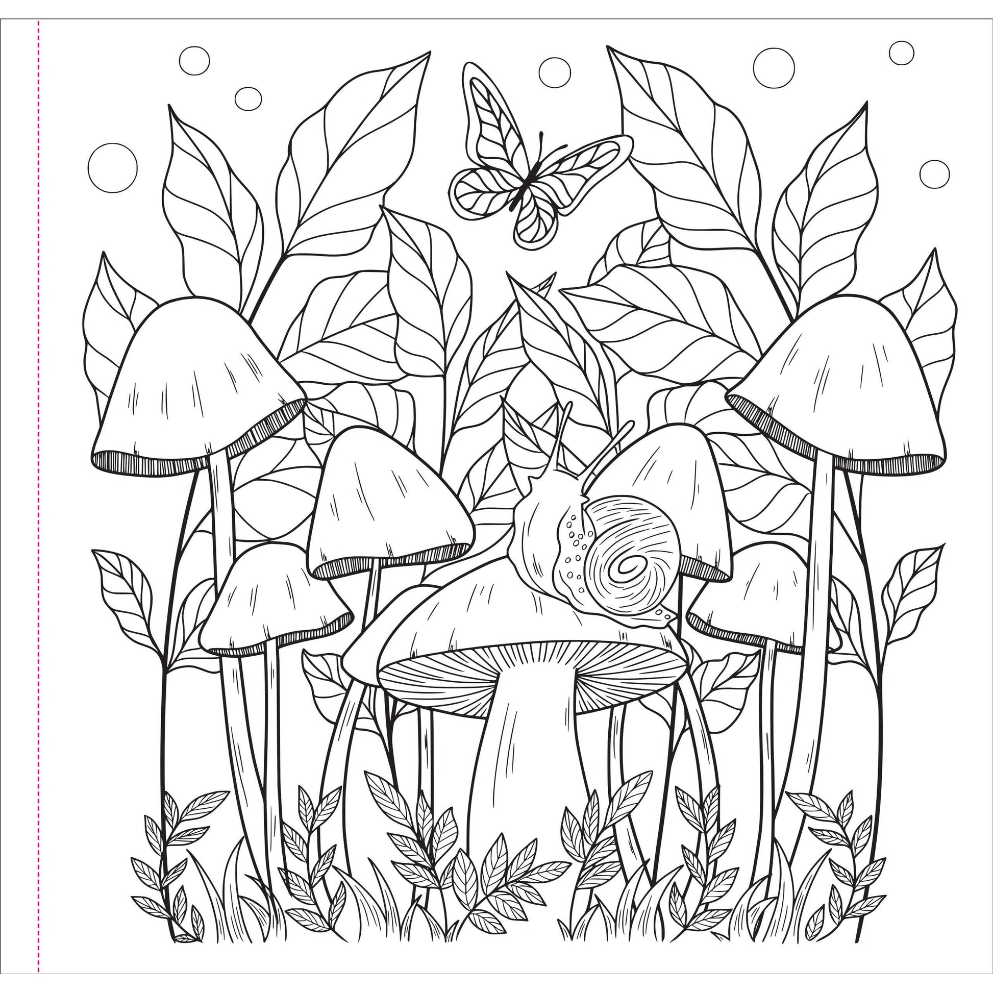 Mushrooms Adult Coloring Book | 31 Nature-inspired One-Sided Designs Thick Pages