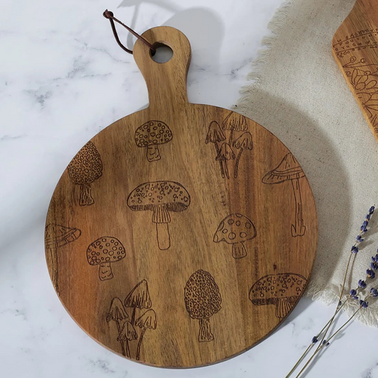 Mushrooms Cutting Board | Genuine Acacia Wood | Forestcore-Primitives by Kathy-The Bullish Store