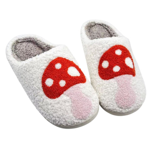 Mushrooms Plush Cozy Women's Slippers | Giftable Slip-On Mules House Shoes