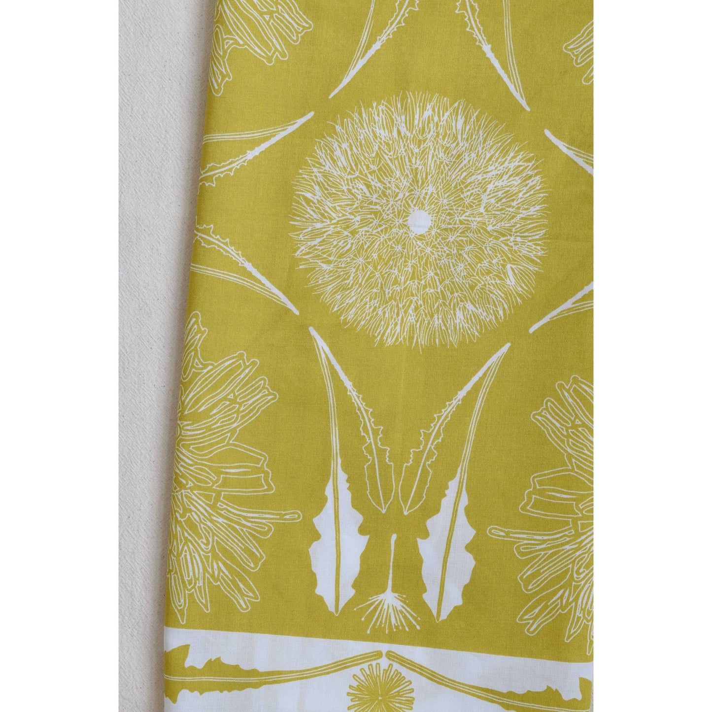 Mustard Yellow Dandelion Bandana | Hand Screen-printed Scarf
