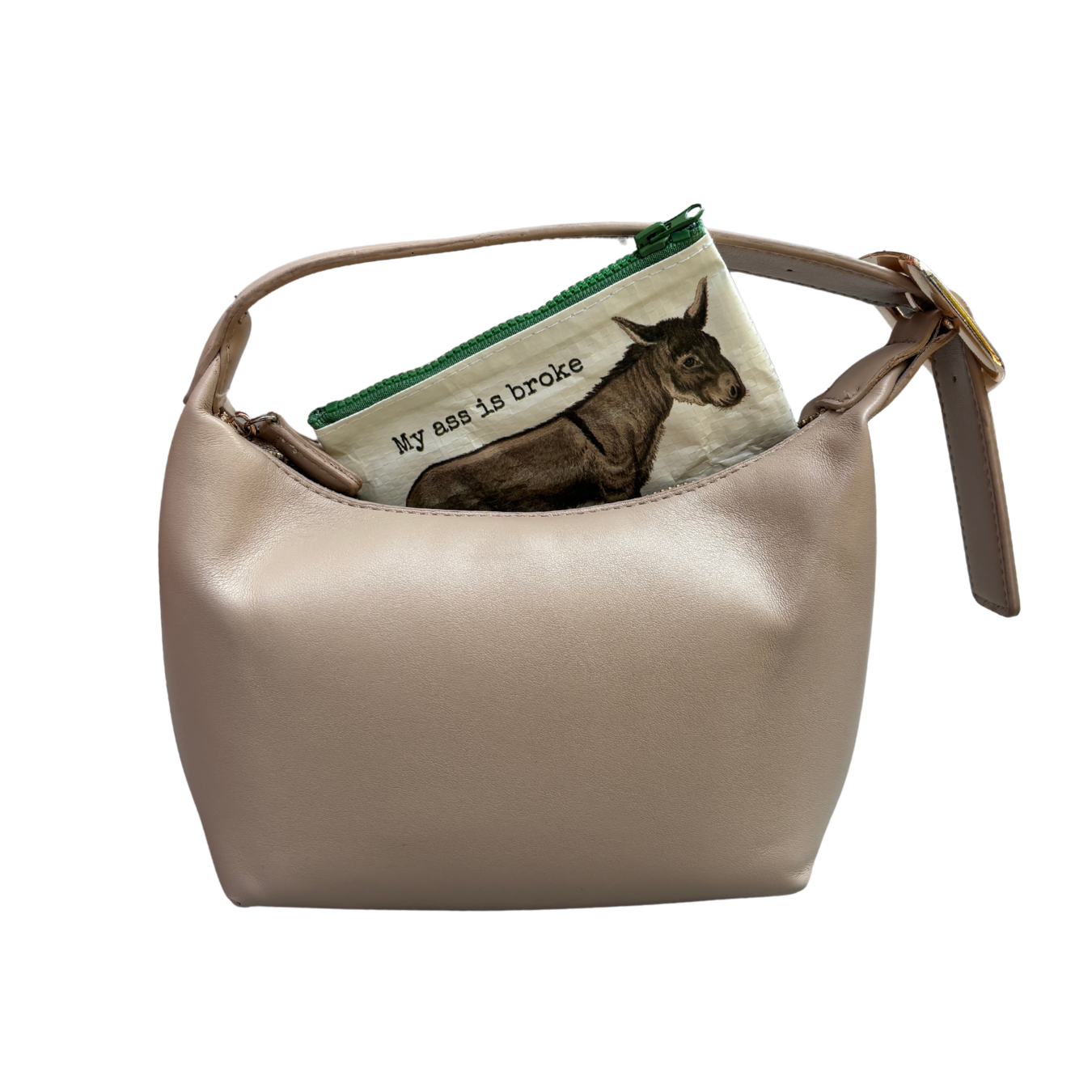 My Ass is Broke Donkey Coin Purse | Double-Sided Zipper Wallet Organizer Pouch | 5.25" x 4.25"-Primitives by Kathy-The Bullish Store