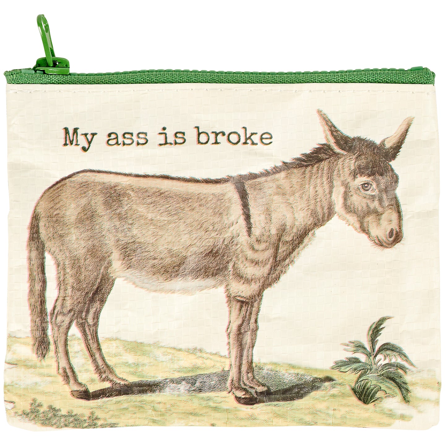 My Ass is Broke Donkey Double-sided Zipper Wallet | Coin Purse Organizer Pouch | 5.25" x 4.25"