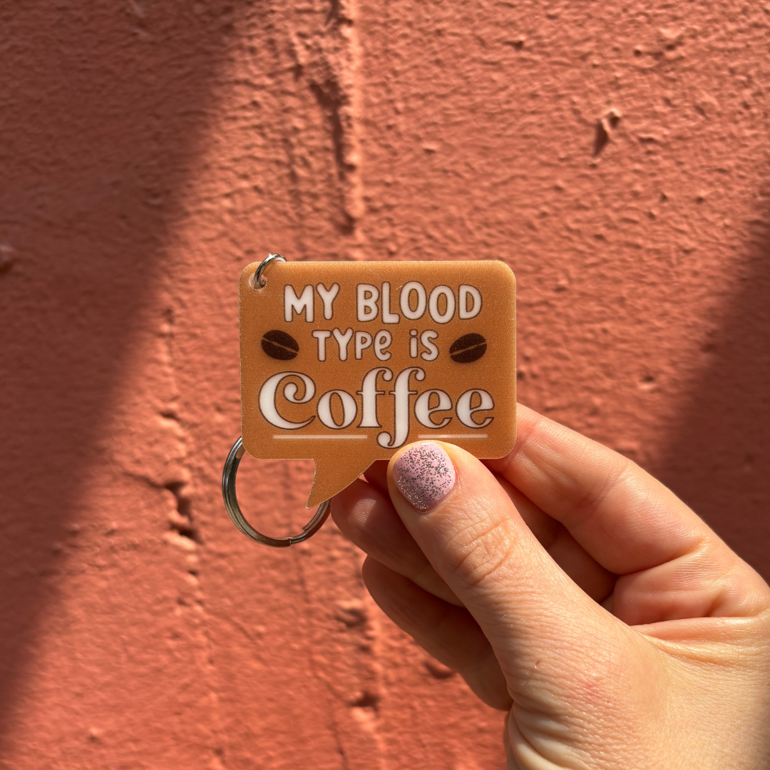 My Blood Type Is Coffee Keychain-Creative Brands-The Bullish Store