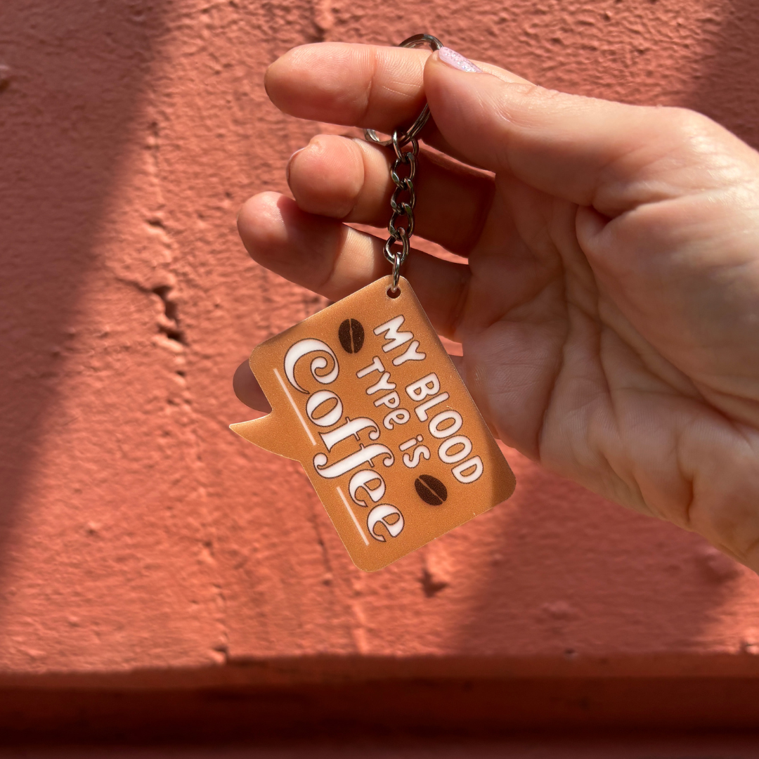 My Blood Type Is Coffee Keychain-Creative Brands-The Bullish Store