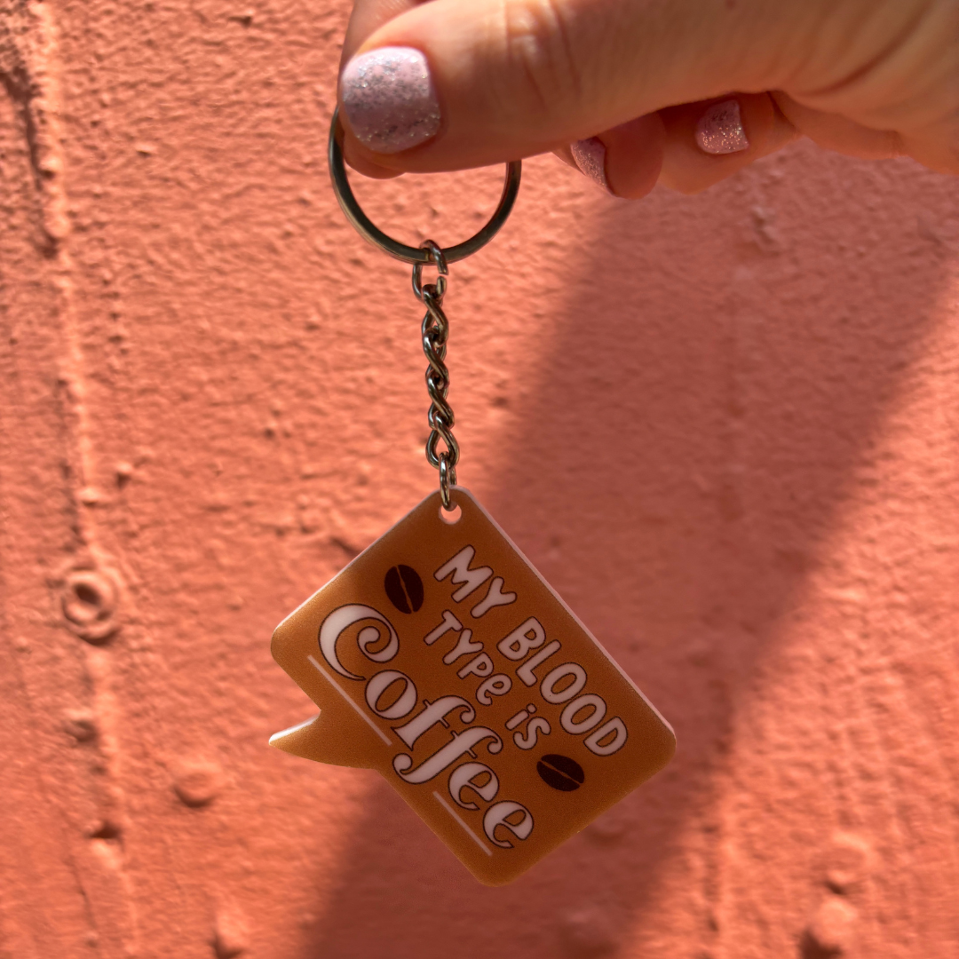 My Blood Type Is Coffee Keychain-Creative Brands-The Bullish Store