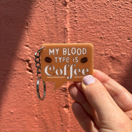 My Blood Type Is Coffee Keychain-Creative Brands-The Bullish Store
