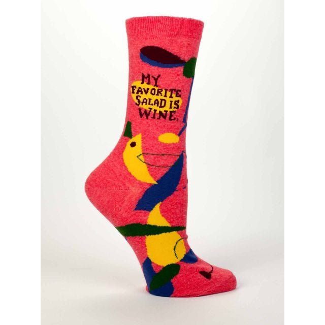 My Favorite Salad is Wine Women's Crew Socks | BlueQ at GetBullish