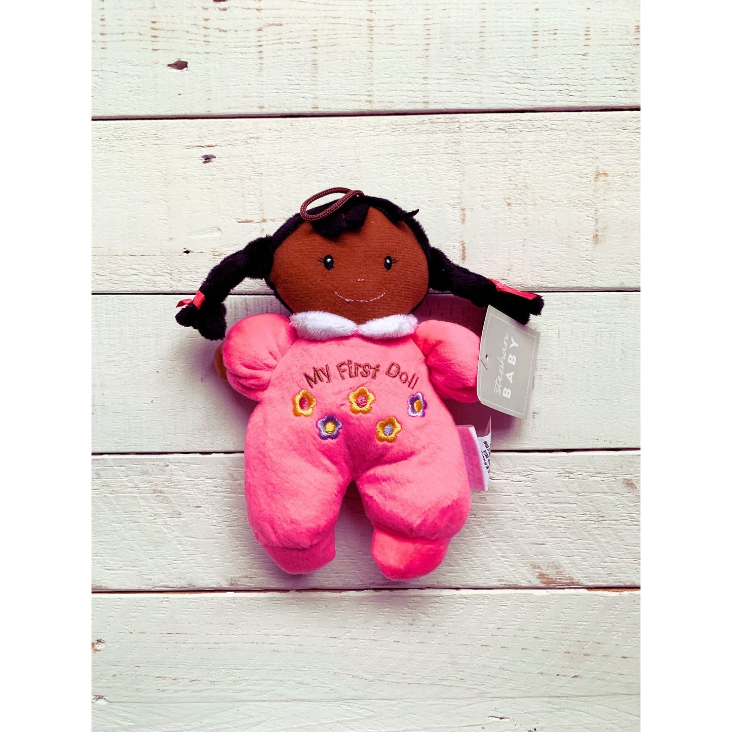 My First Doll in Hot Pink | African-American Soft Plush 8" Doll | Baby Gift 1st Doll