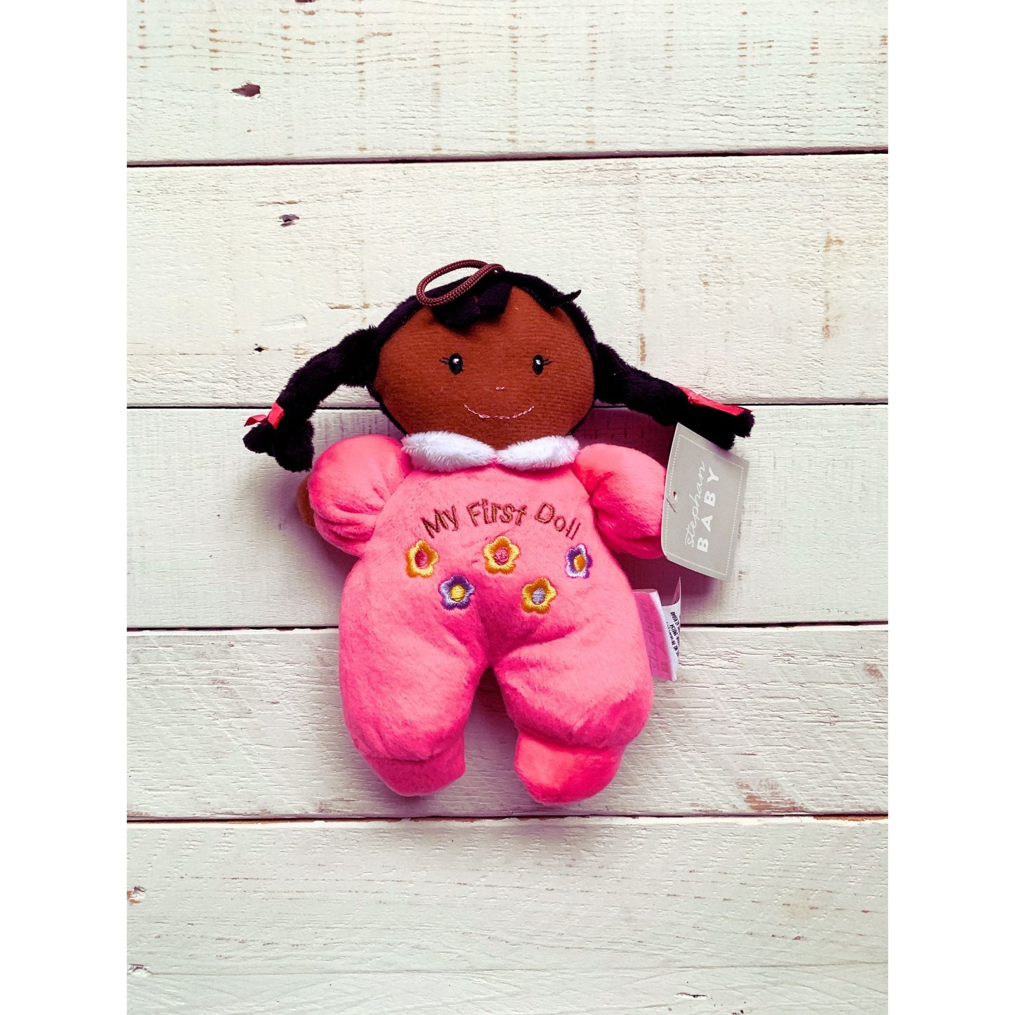 My First Doll in Hot Pink | African-American Soft Plush 8" Doll | Baby Infant Gift 1st Doll