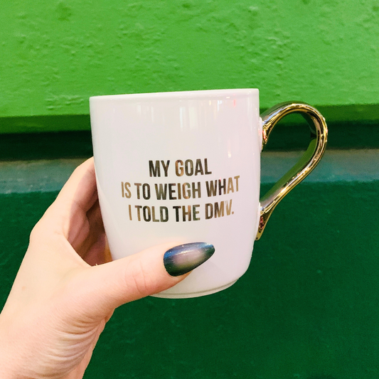 My Goal Is To Weigh Gold Handle Mug | Stoneware Coffee Tea Cup | 16oz