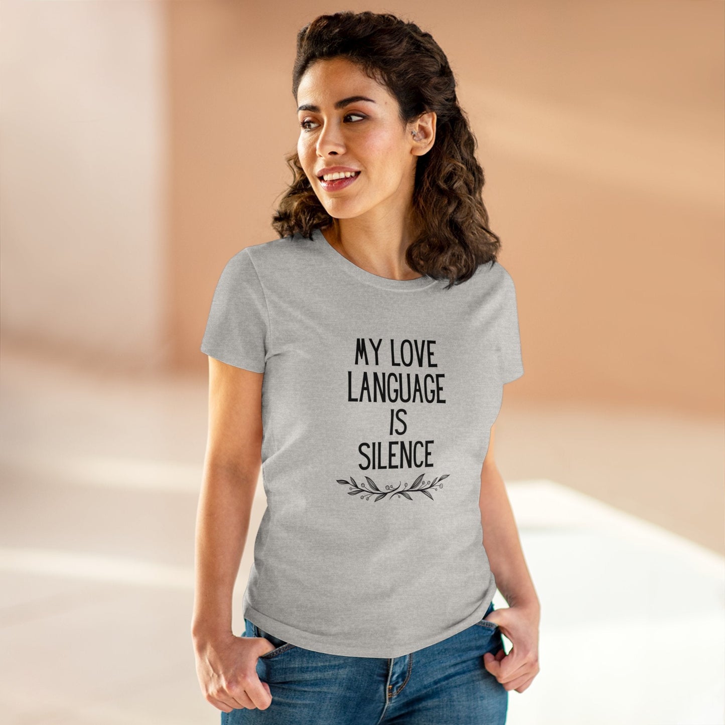 My Love Language is Silence Women's Midweight Cotton Tee