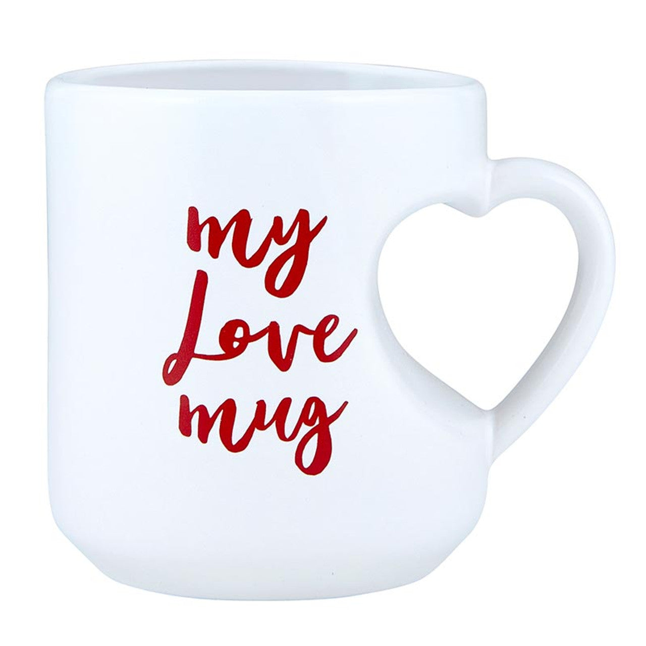 My Love Mug Heart Shaped Handle Mug | Coffee Tea Stoneware Cup | 12oz.