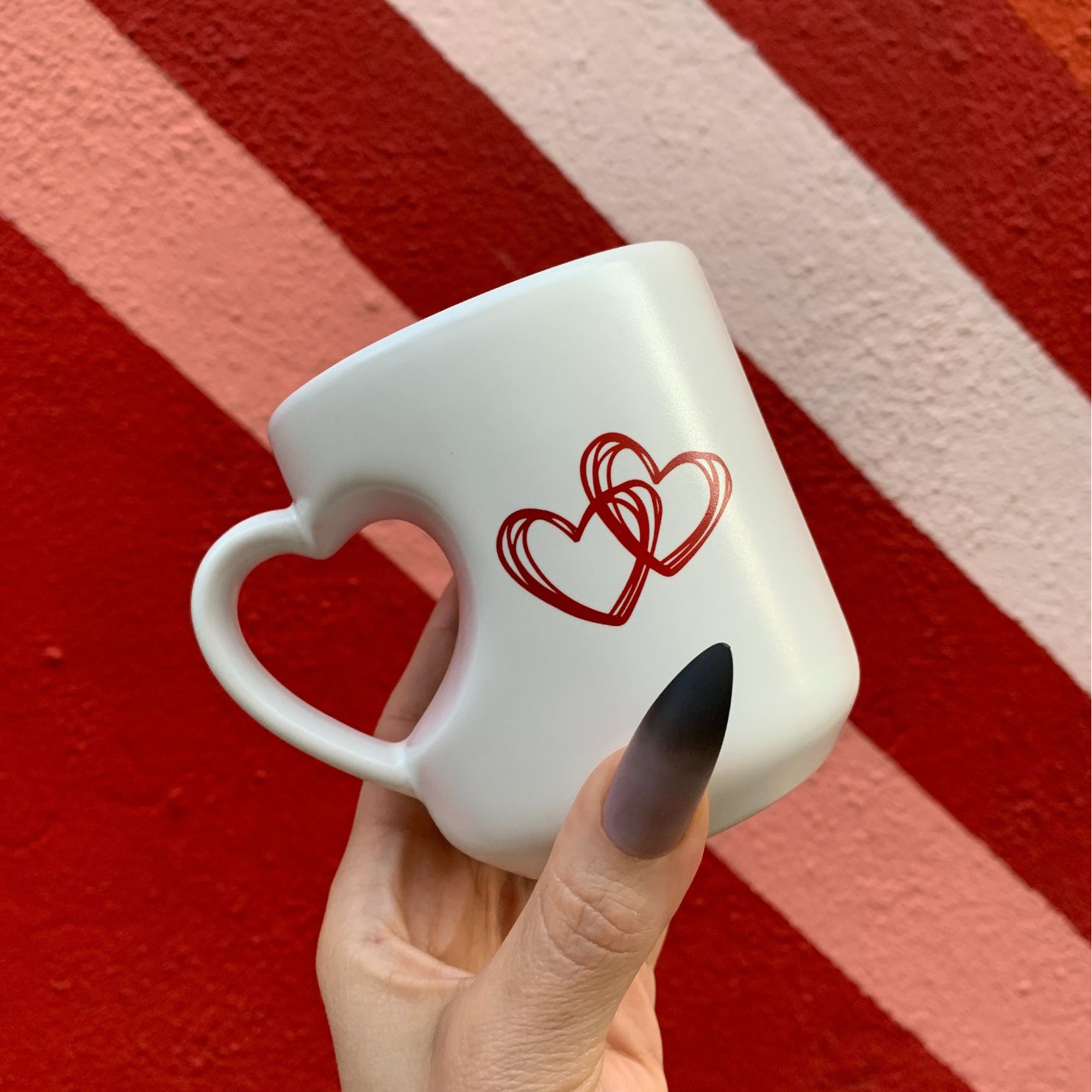 My Love Mug Heart Shaped Handle Mug | Coffee Tea Stoneware Cup | 12oz.