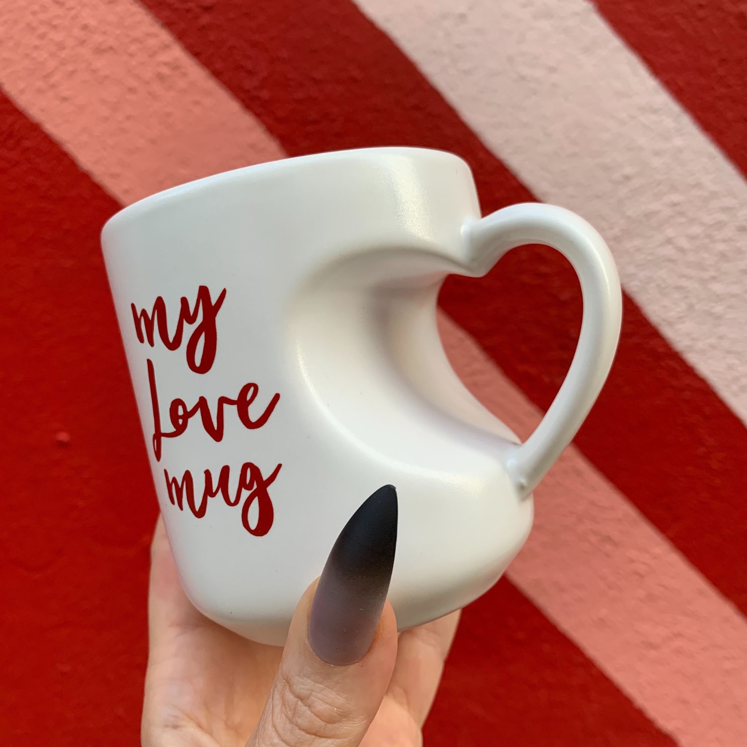 My Love Mug Heart Shaped Handle Mug | Coffee Tea Stoneware Cup | 12oz.