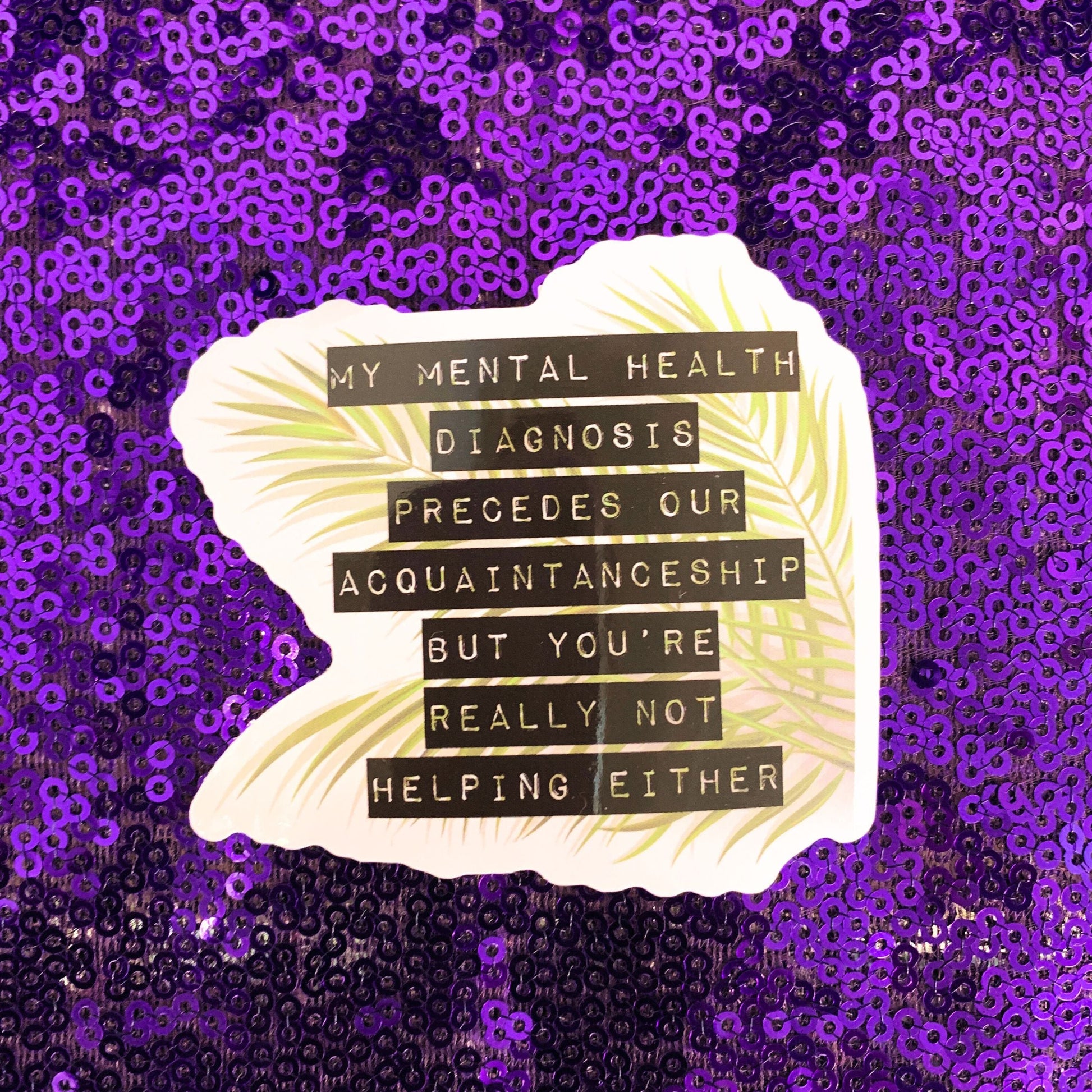 My Mental Health Diagnosis Precedes Our Acquaintanceship Sticker | Vinyl Die Cut Decal