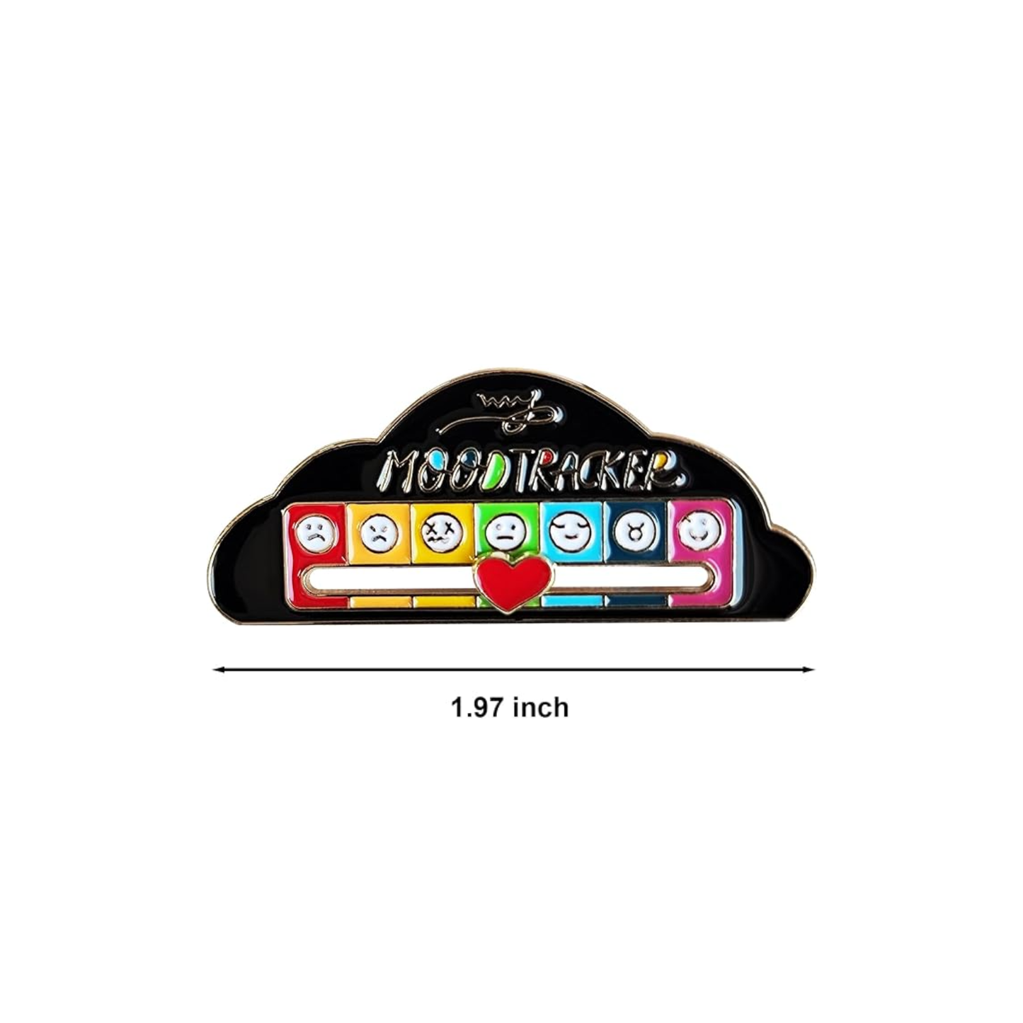 My Mood Tracker Enamel Pin with Mood Slider | Cloud Shape | 2" | Black or White