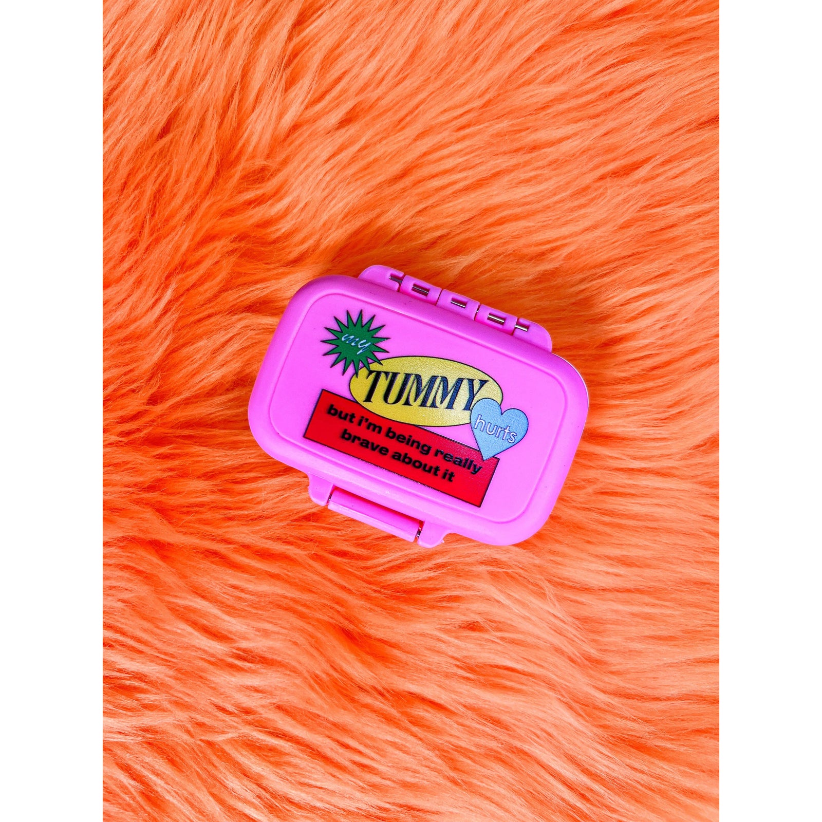 My Tummy Hurts Pill Case in Pink | Medicine Organizer Container