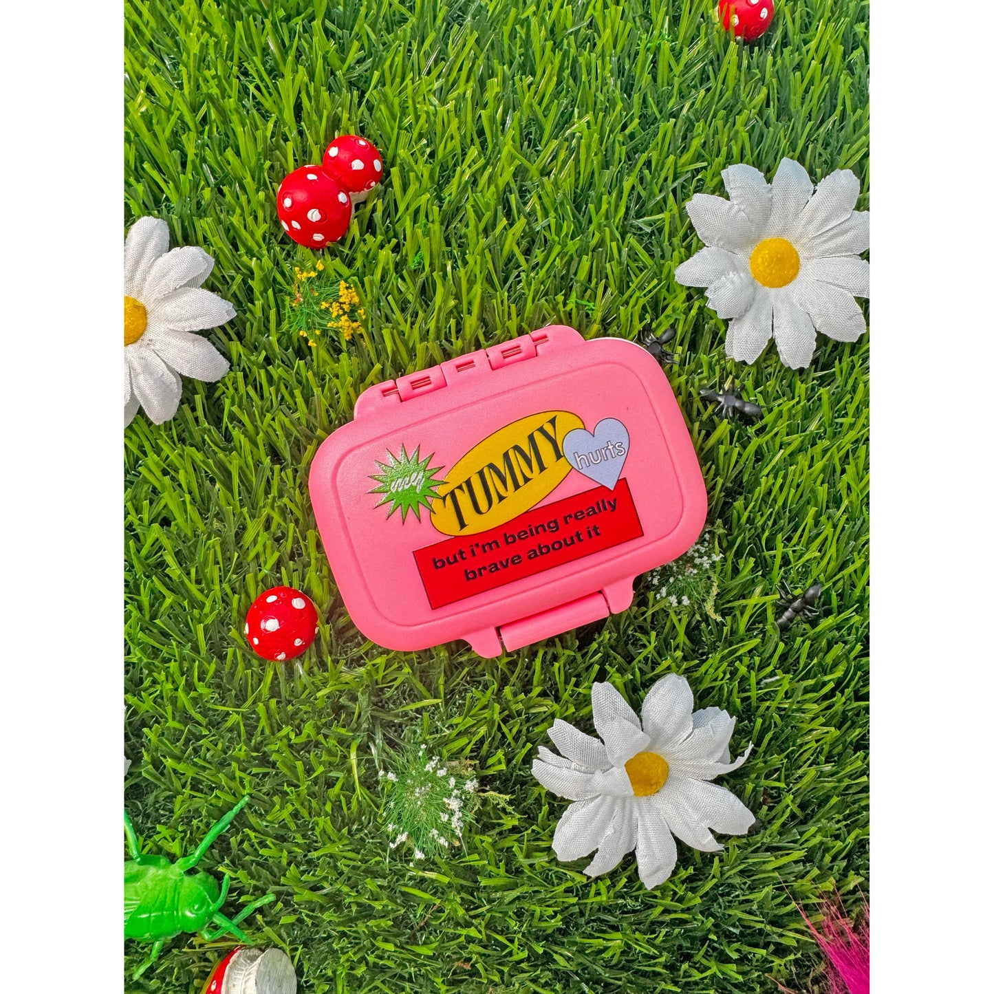 My Tummy Hurts Pill Case in Pink | Medicine Organizer Container