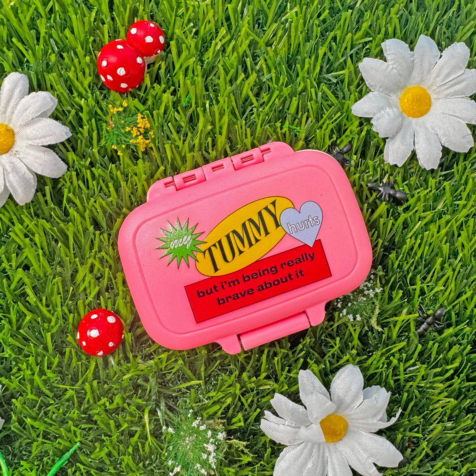 My Tummy Hurts Pill Case in Pink | Medicine Organizer Container