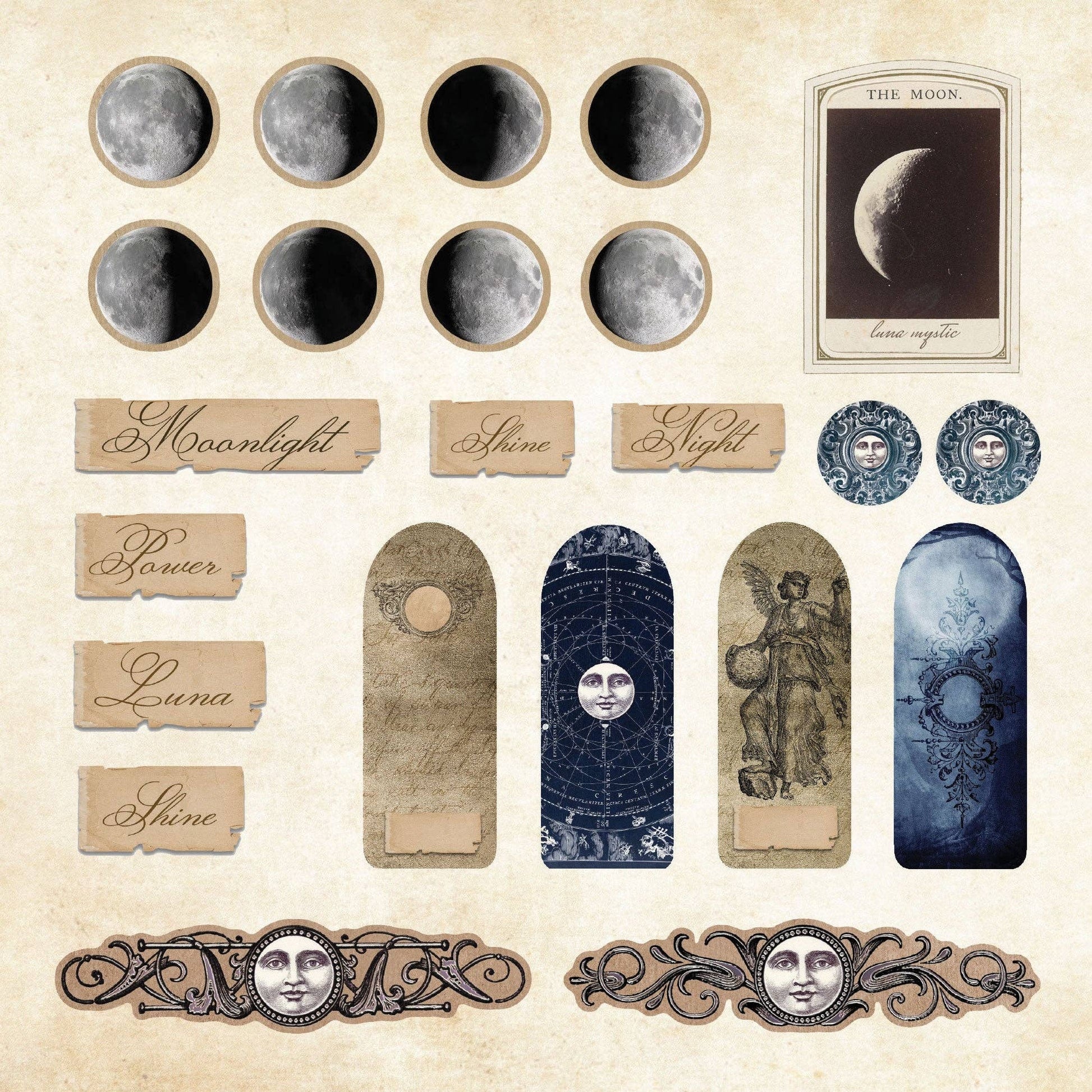 Mystical Ephemera Stickers | An Enchanting Vintage Sticker Book | Over 900 Decals