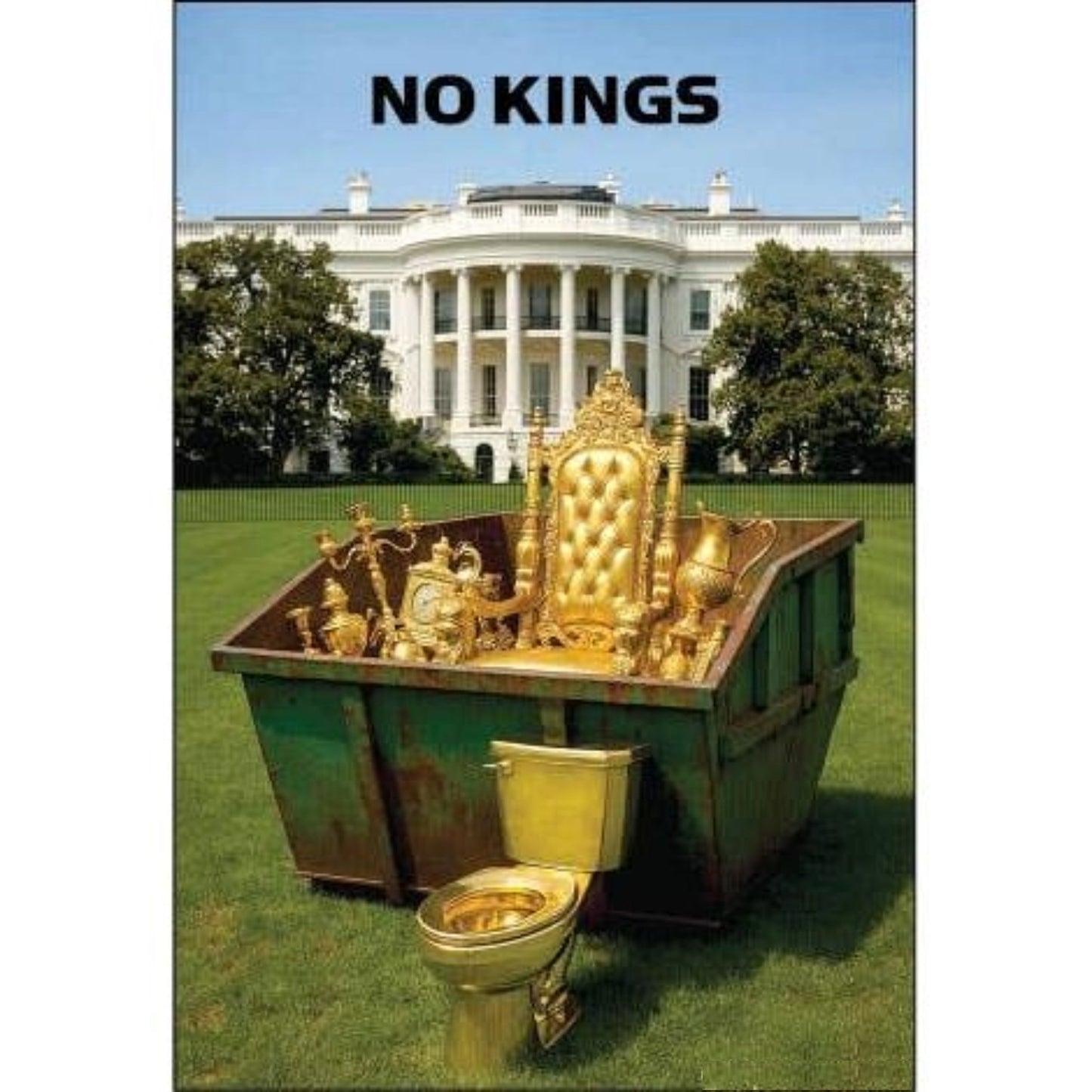 NO KINGS Magnet | Satirical Political Humor Fridge Magnet-Ephemera-The Bullish Store