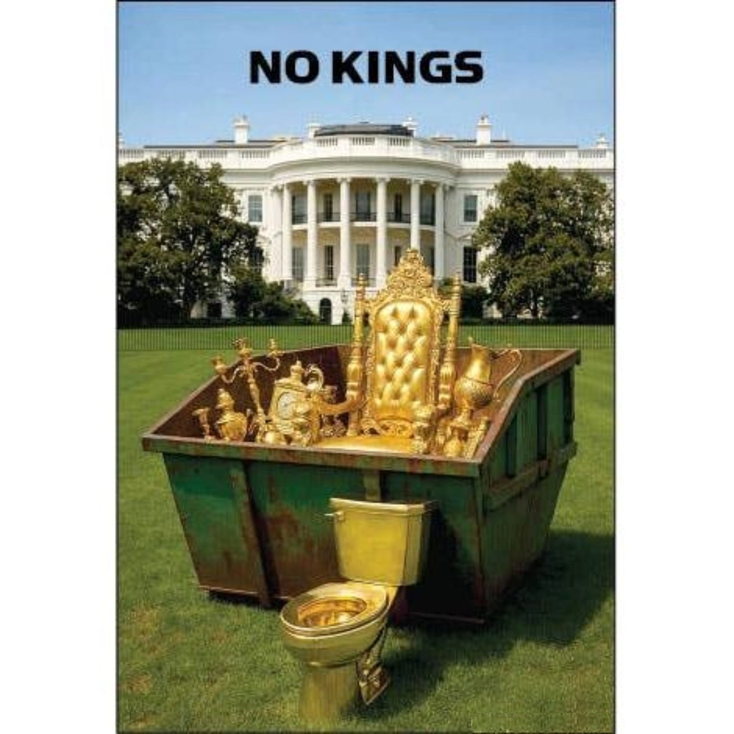 NO KINGS Magnet | Satirical Political Humor Fridge Magnet-Ephemera-The Bullish Store
