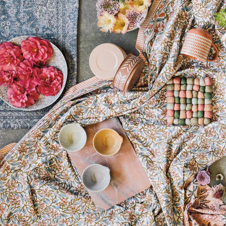 Nectar Recycled Wool Felt Dot Trivet | Sphere Hand-Felted Heat-Resistant Mat Hot Pad