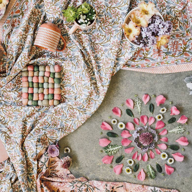 Nectar Recycled Wool Felt Dot Trivet | Sphere Hand-Felted Heat-Resistant Mat Hot Pad