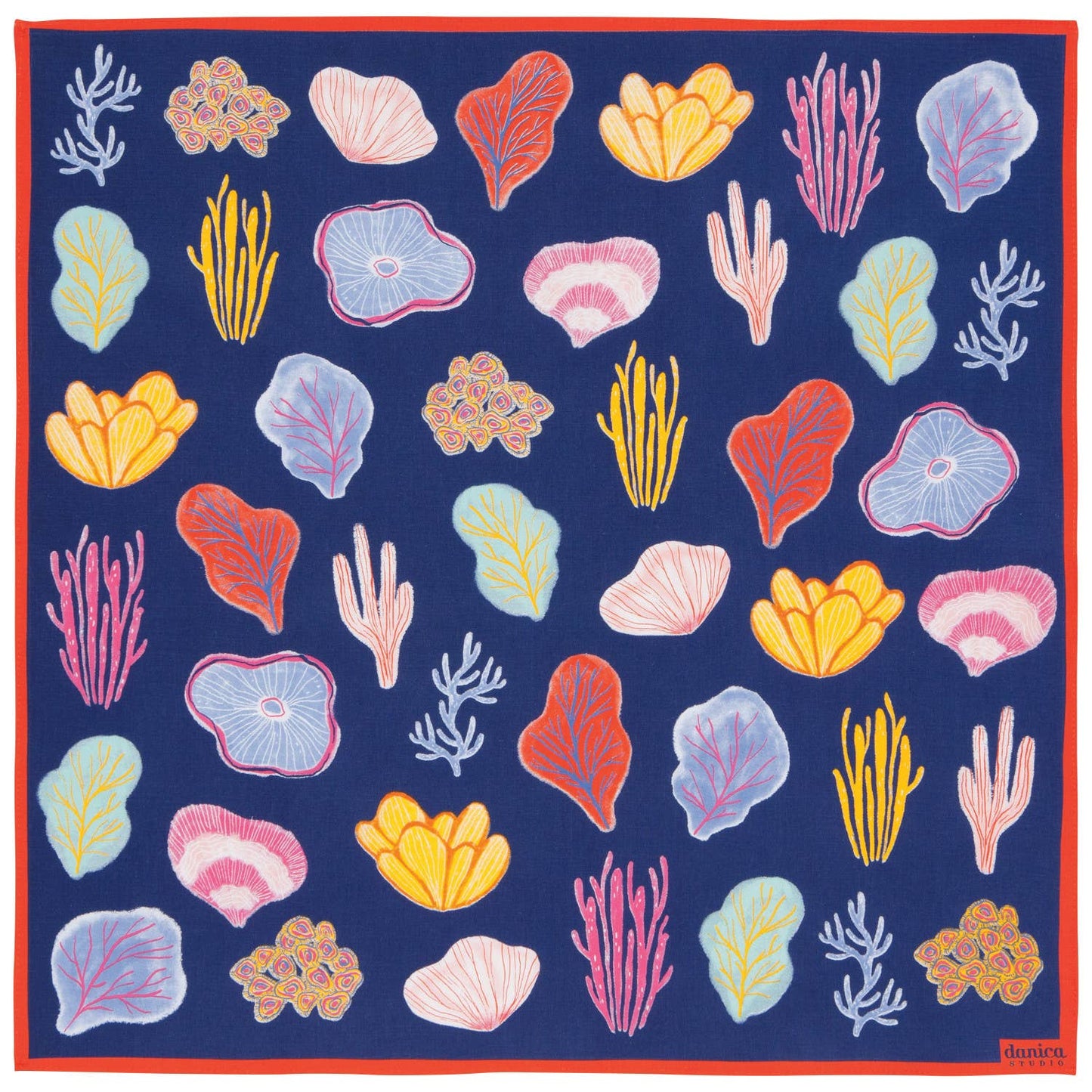 Colorful coral and sea plant pattern bandana