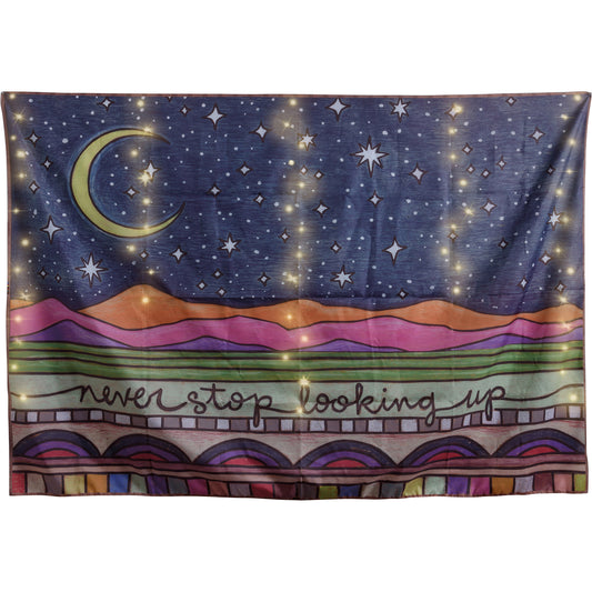 Never Stop Looking Up Lighted Celestial Tapestry-Primitives by Kathy-The Bullish Store